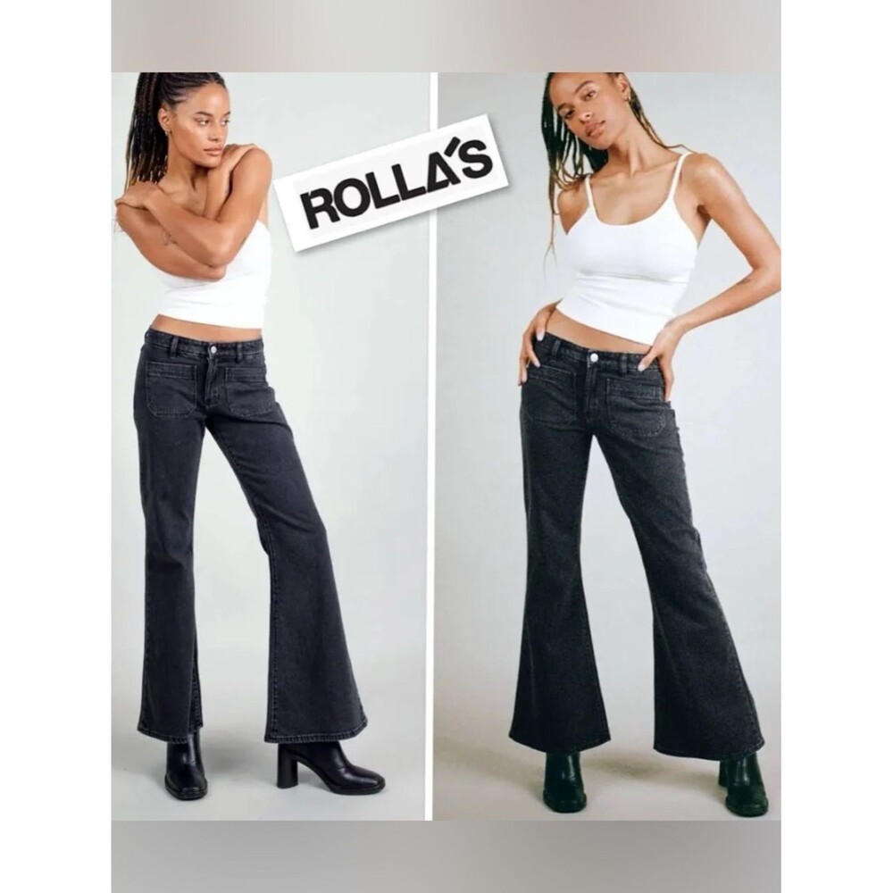 Rolla's Women's Sailor Low Flare Patch Pocket Denim Jeans  |  Size: 26